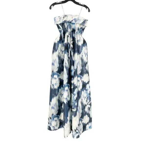 NWT SACHIN + BABI Dress Evening Gown Brielle Floral A-Line Blue Ikat Maxi Long - Picture 3 of 11